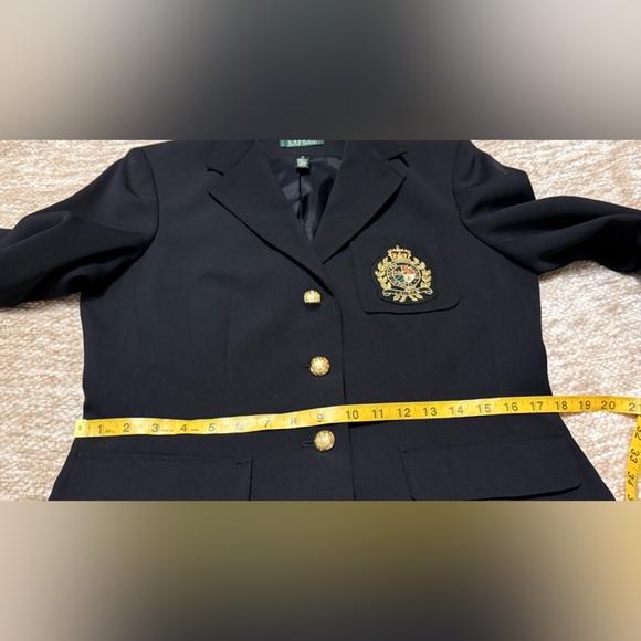 Lauren Ralph Lauren 100%wool laine lining Black Blazer with Gold Buttons - Picture 8 of 14